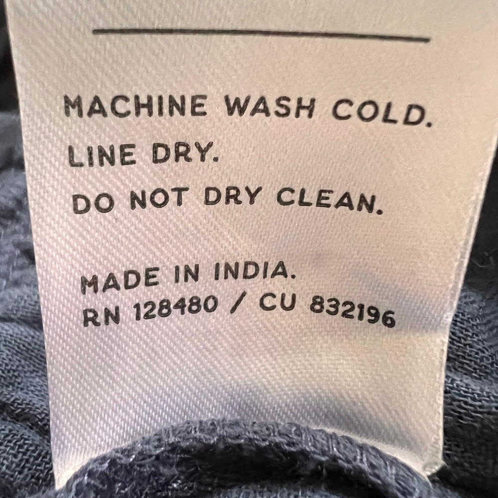 Pact Organic Cotton Gauze Tiered Midi Dress Blue V-Neck Pockets Comfy size Large - Picture 7 of 8